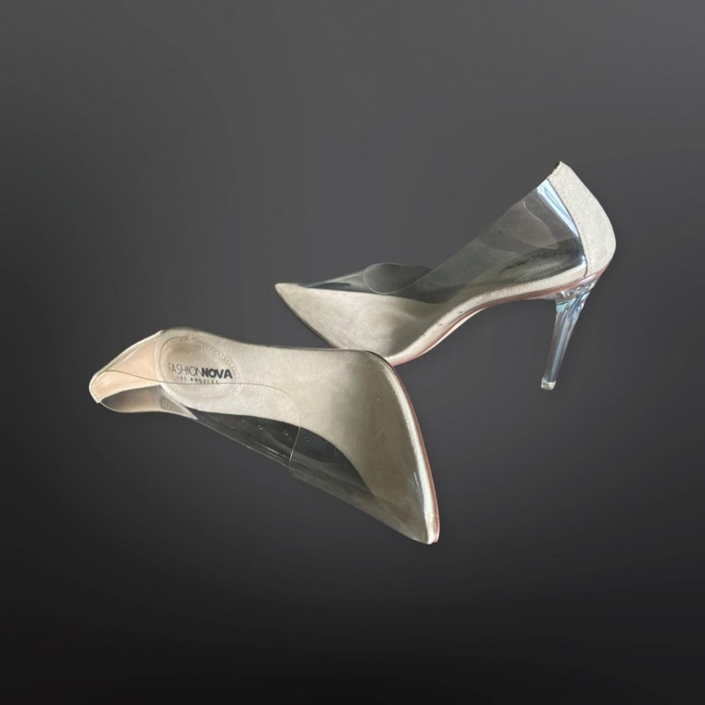Clear see thru heels